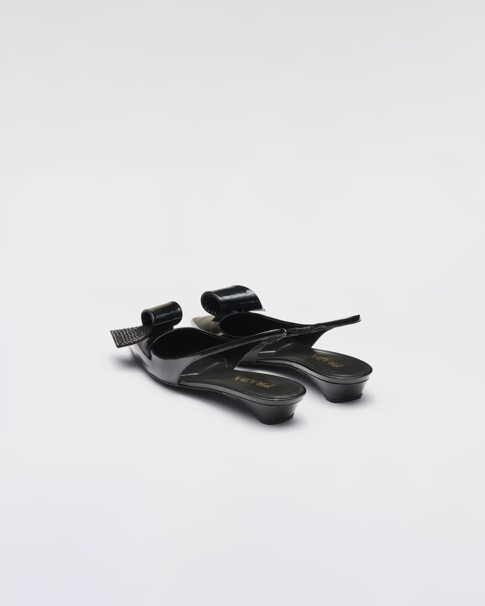 Patent leather slingback pumps